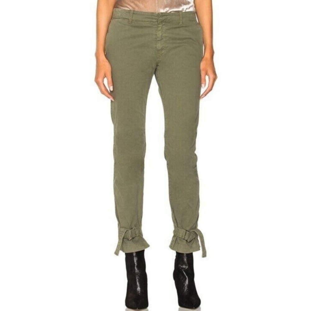 Nili Lotan Bradley Buckle Pants In Army Green Size 2